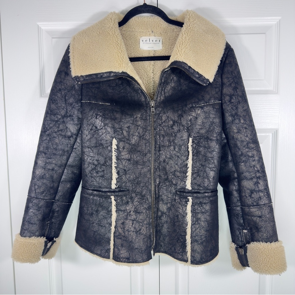 Velvet by Graham & Spencer Faux Suede Faux Fur Lined Jacket